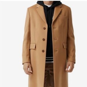NWT Burberry Hawkhurst Wool Cashmere Coat Camel Size 54